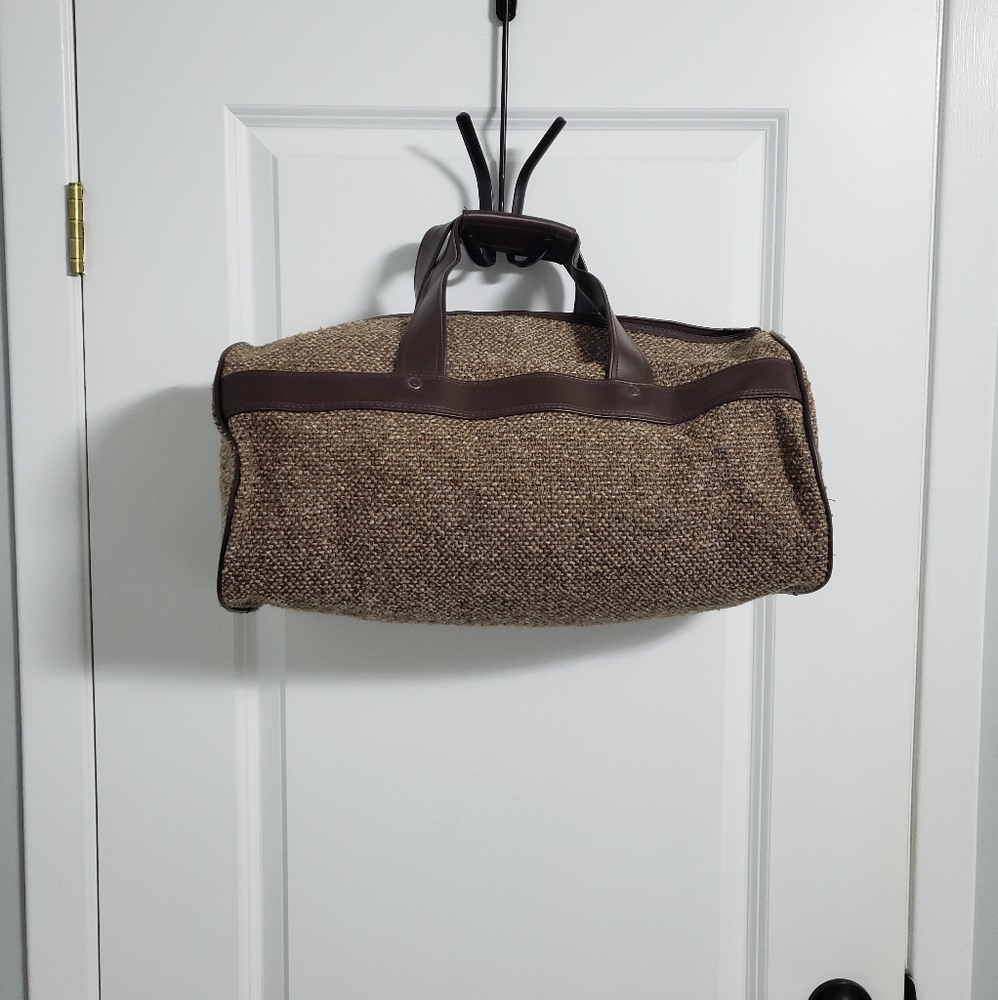PIERRE CARDIN Brown Tweed Duffle Travel Bag - Picture 5 of 15